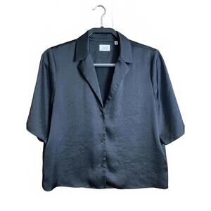 Aritzia Wilfred Beso black Satin Shirt medium